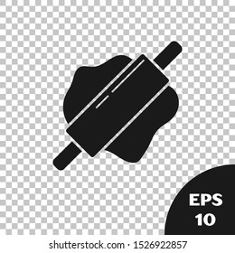 Black Rolling pin icon isolated on transparent background.  Vector Illustration