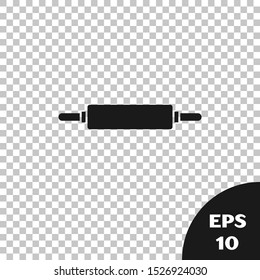 Black Rolling pin icon isolated on transparent background.  Vector Illustration