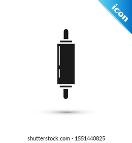 Black Rolling pin icon isolated on white background.  Vector Illustration