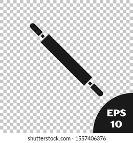 Black Rolling pin icon isolated on transparent background.  Vector Illustration