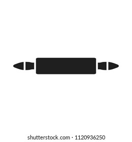 Black rolling pin isolated on the white background logo