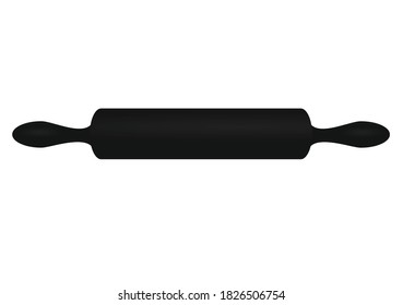Black rolling pin. vector illustration