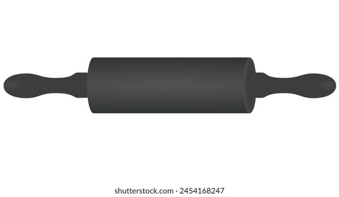 Black  rolling pin. vector illustration