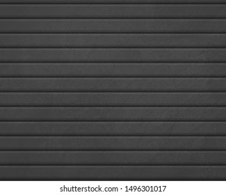 Black rolling shutter door texture background. Garage steel door. Horizontal lines. vector illustration. 