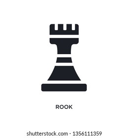 black rook isolated vector icon. simple element illustration from startup stategy and concept vector icons. rook editable logo symbol design on white background. can be use for web and mobile