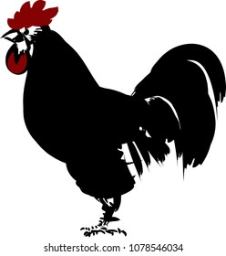  black rooster illustration,icon cock