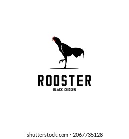 black rooster logo illustration vector