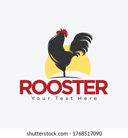 Black Rooster Logo Template Vector 