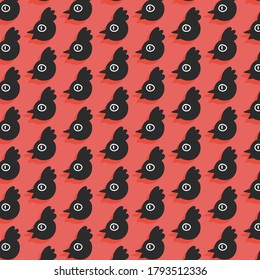 black Rooster pattern background template vector