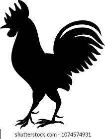 Black rooster silhouette