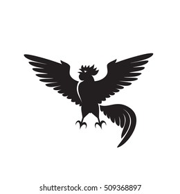 Black Rooster symbol - vector illustration