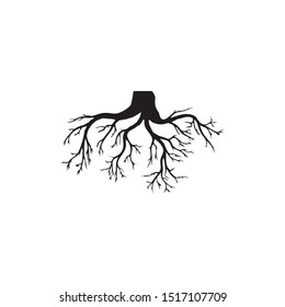 Black Roots tree. Vector Illustration.