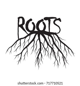 Black Roots. Vector Illustration.