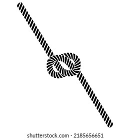 Black Rope Knot on white background. Rope Knot vector illustration in minimalistic style. eps10