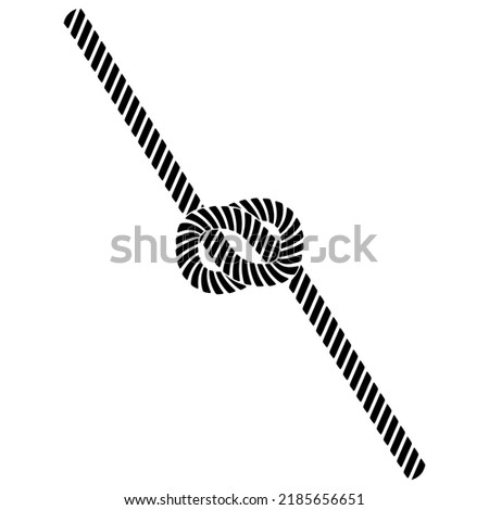 Black Rope Knot on white background. Rope Knot vector illustration in minimalistic style. eps10
