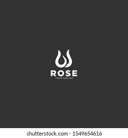 Black Rose Flower Logo Template idea