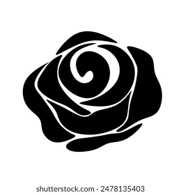 Black Rose Flower Silhouette Design