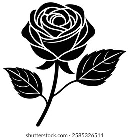black rose flower vector illustration 