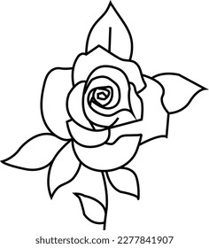 Black rose line art work