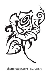 schwarze Rose auf weißem Hintergrund