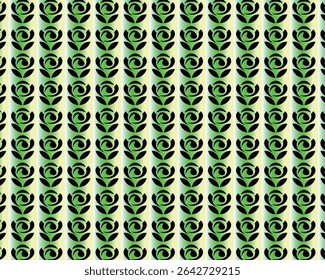 Black Rose Pattern on Green and Yellow Gradient Background