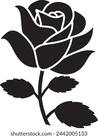 Black Rose silhouette vector Illustrator 