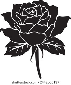 Black Rose silhouette vector Illustrator 