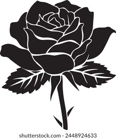 Black Rose silhouette vector Illustrator