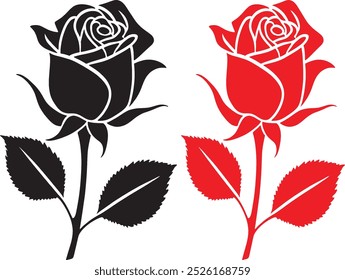 A black rose silhouette with vibrant, colorful accents, creating a striking blend of elegance and bold artistic flair.