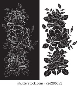 black roses double drawing