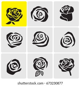Black roses icons
