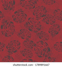 Black Roses With red Background Floral Pattern Seamless Vector Illustrator. Great for fabrics, textiles, wallpapers, backgrounds, 