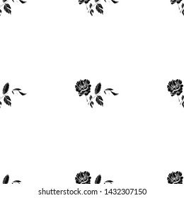black roses seamless pattern. Hand drawn vector illustration surface design