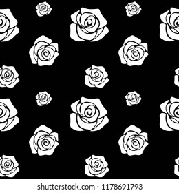 Black Roses Vector Seamless Pattern Stock Vector (Royalty Free ...