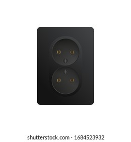 Rosette negro aislado en un fondo blanco. Un medio negro realista. Ilustración del vector