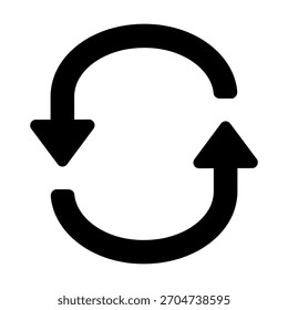 Black rotating arrow vector illustration.