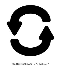 Black rotating arrow vector illustration.