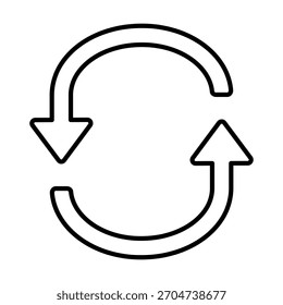 Black rotating arrow vector illustration.