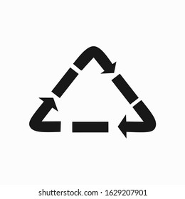 black rotating triangle logo for education
