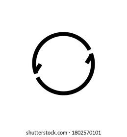 Black rotation arrow Icon Flat