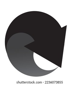 Black  Rotation Arrow vector with white background 