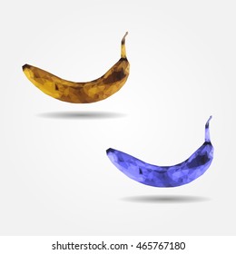 Black rotten banana high resolution flat triangle polygon vector eps10