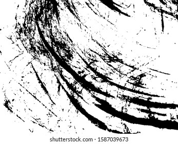 Black Rough Abstract Distress. Rough Lines Texture. Scratched Texture Background. Ink Lines Texture.