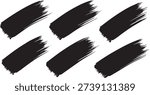 Black Rough Brush Stroke Set Vector, Abstract Paint Swash Collection for Modern Graphic Design