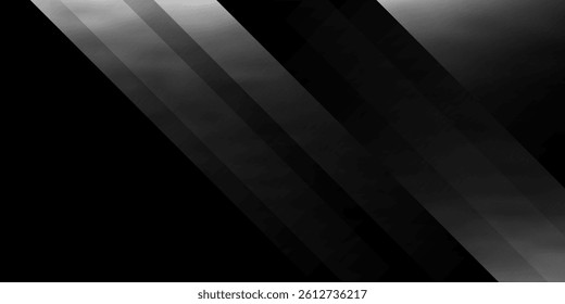 Black rough grunge abstract background overlap layer on dark space with diagonal lines decoration. Modern graphic design element vintage style concept for web banner, flyer, card or brochure cover