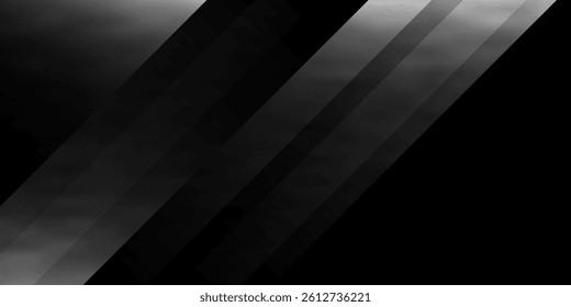 Black rough grunge abstract background overlap layer on dark space with diagonal lines decoration. Modern graphic design element vintage style concept for web banner, flyer, card or brochure cover