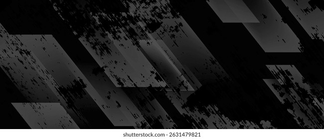 Schwarze raue farbige abstrakte Hintergrund Überlappungsschicht auf dunklem Raum mit diagonalen Linien Dekoration. 10 EPS