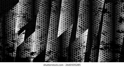 El fondo abstracto áspero negro del grunge se superpone a la capa en el espacio oscuro con la decoración diagonal de las líneas. Concepto de estilo vintage de elemento de Diseño gráfico moderno para Anuncio de Web, volante, tarjeta o cubierta de folleto