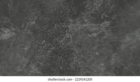 Black rough wall texture. Vector gray realistic dirty wall pattern. Luxury interior dark plaster. Stone background for photographers. Dark rock structure, close up. Old industrial surface, top view