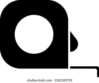 Black Roulette construction icon isolated on white background. Tape measure symbol.  Vector Illustration